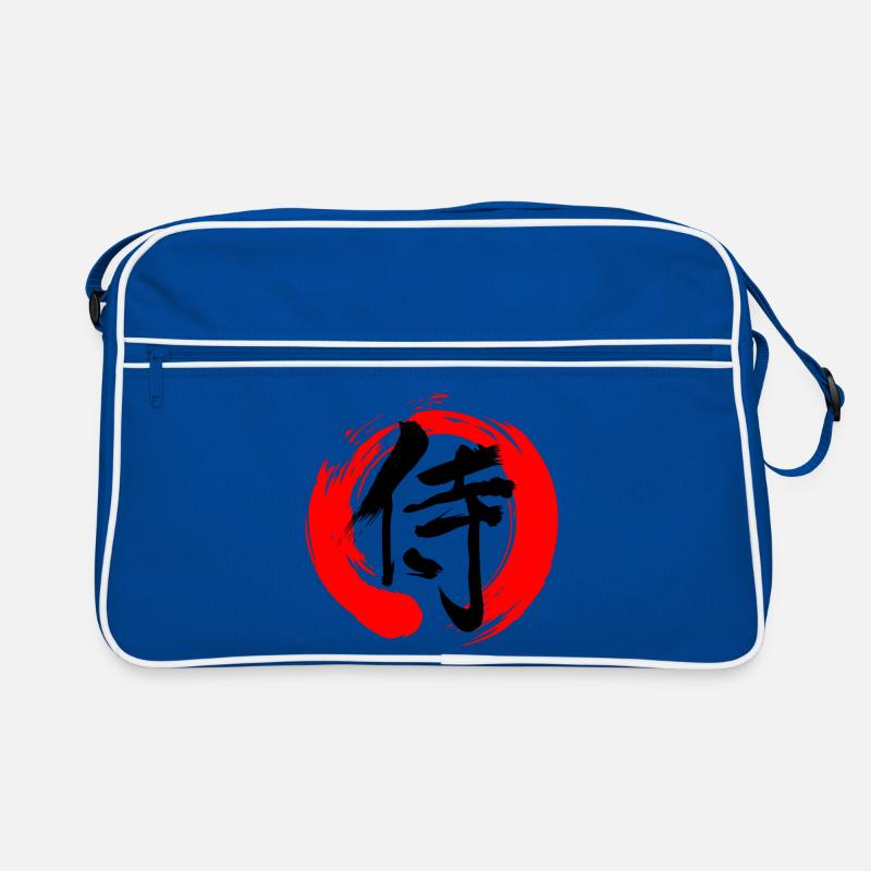 Samurai im Zen-Zeichen Retro Tasche