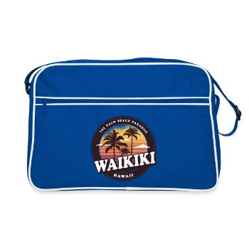 Waikiki Hawaii Vintage Beach Design - Sac Retro - bleu/blanc - Devant