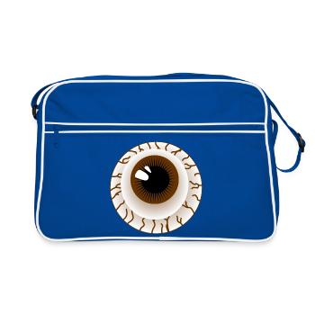 Brown eyeball - Retro Bag - blue/white - Front