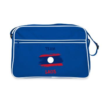 Team Laos Flags Design / Gift - Retro Bag - blue/white - Front