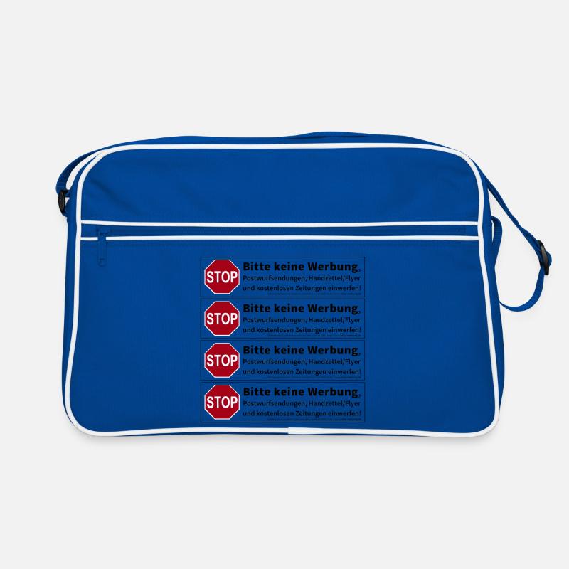 4 x Stop Bitte keine Werbung Sticker Retro Tasche