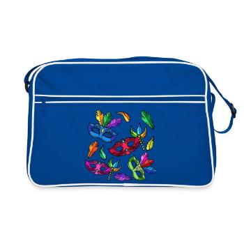Carnaval carnaval masques costume - Sac Retro - bleu/blanc - Devant