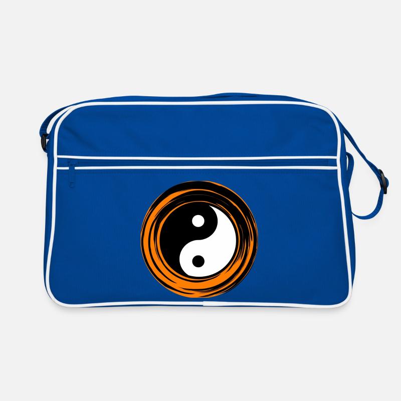 Yin-Yang orange - Retro Tasche - Blau/Weiß