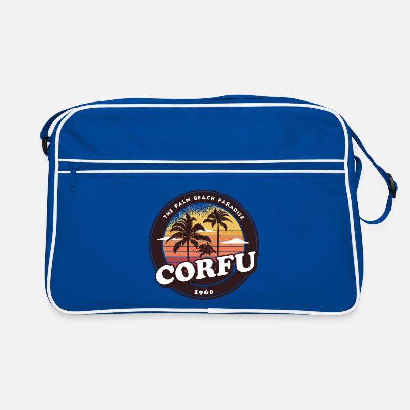 Corfou Grèce Vintage Beach Design Sac Retro