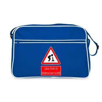 L'abus d'école est dangereux pour la santé - Sac Retro - bleu/blanc - Devant