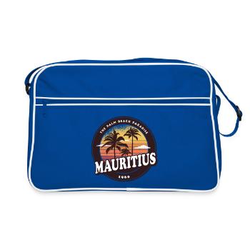 Ile Maurice Vintage Beach Design / Idée Cadeau - Sac Retro - bleu/blanc - Devant