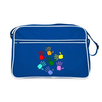 Peindre les mains des enfants - Sac Retro - bleu/blanc - Devant