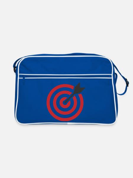Zielscheibenpfeil - Retro Tasche - Blau/Weiß - Vorne