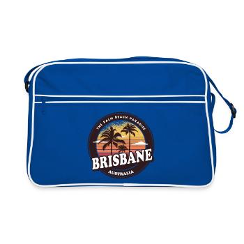 Brisbane Australia Vintage Beach Design - Retro Bag - blue/white - Front