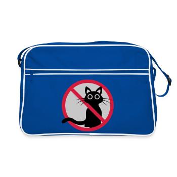 Cat forbidden sign - Retro Bag - blue/white - Front