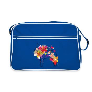 Dala Pferd Bunt - Retro Tasche - Blau/Weiß - Vorne