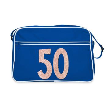 50e anniversaire - Cinquante - Sac Retro - bleu/blanc - Devant