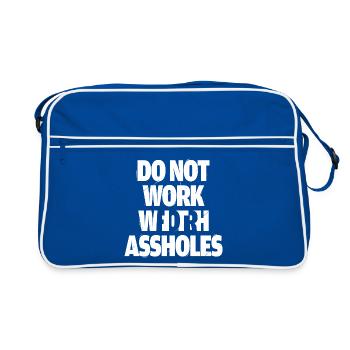 Do not work with assholes - Retro Bag - blue/white - Front