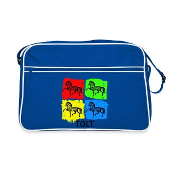 Chevaux Étalon Disant Chevaux Islandais Cheval Amour Tölt - Sac Retro - bleu/blanc - Devant