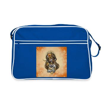 Anubis mask with the all-seeing eye - Retro Bag - blue/white - Front