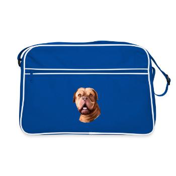Dogue De Bordeaux Aquarelle pour chien Illustration - Sac Retro - bleu/blanc - Devant