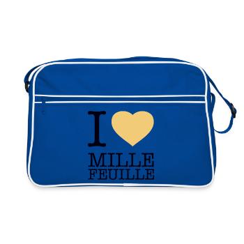 I LOVE MILLE-FEUILLE - Retro Bag - blue/white - Front