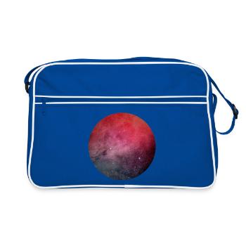 Galaktisches Farbenspiel auf Baumwolle - Retro Tasche - Blau/Weiß - Vorne