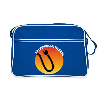 Balkonkraftwerk Plug Icon - Retro Tasche - Blau/Weiß - Vorne