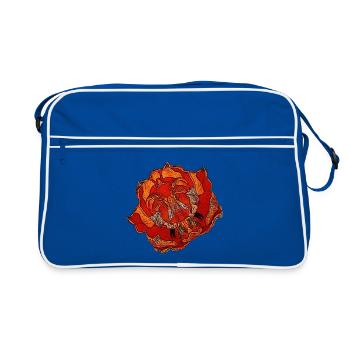 tolle frühlingsmotive damen, papageientulpe - Retro Tasche - Blau/Weiß - Vorne