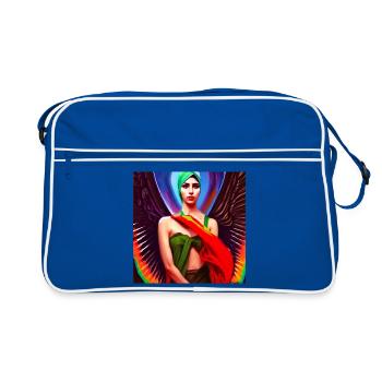 Hijab Femme Angel Wings Art - Sac Retro - bleu/blanc - Devant