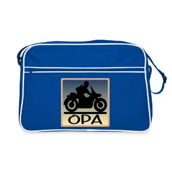 Motocycliste - GRAND-PÈRE - FÊTE DES PÈRES - Sac Retro - bleu/blanc - Devant