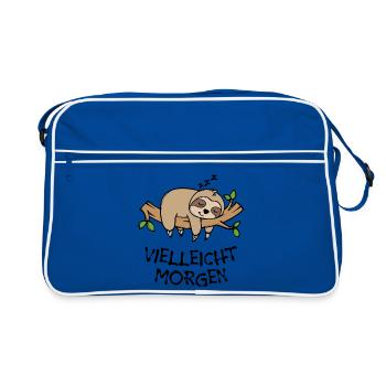 Säugetier Faul Tier Statement Faultier Schlafen - Retro Tasche - Blau/Weiß - Vorne