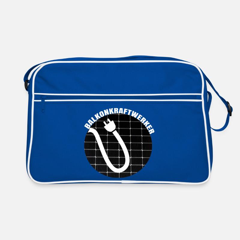 Balkonkraftwerker Vorbild Animation zum Nachahmen - Retro Tasche - Blau/Weiß