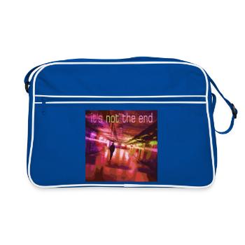 Neonpfad Es ist nicht das Ende - Retro Tasche - Blau/Weiß - Vorne