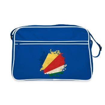 Design du drapeau des Seychelles Blob - Sac Retro - bleu/blanc - Devant