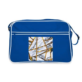 Marble White Gold - Retro Bag - blue/white - Front
