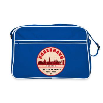 Silhouette rétro de la ville de København - Sac Retro - bleu/blanc - Devant