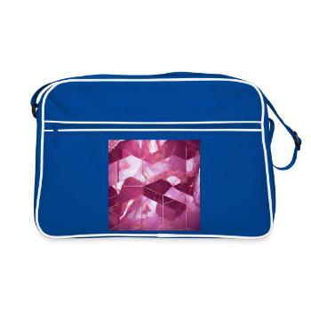 Texture Marbre Or Rose Géométrique - Sac Retro - bleu/blanc - Devant