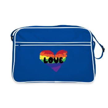 Heart Love Lgbt Relationship Saying Homosexual - Retro Bag - blue/white - Front