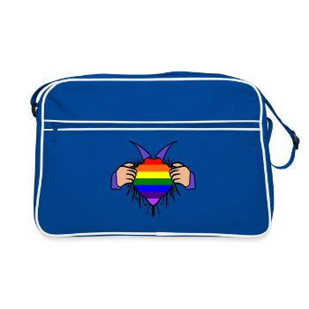 Lgbt Heart Rainbow Sexuality Human Rights - Retro Bag - blue/white - Front