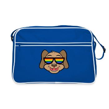 Cool Dog Lgbt Rainbow Lesbians Gay - Sac Retro - bleu/blanc - Devant