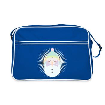 Bonhomme de neige radieux au pastel avec casquette - Sac Retro - bleu/blanc - Devant