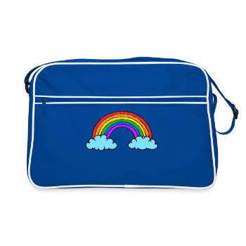 Homo Lgbt Regenbogen Gleichberechtigung Bisexuell - Retro Tasche - Blau/Weiß - Vorne