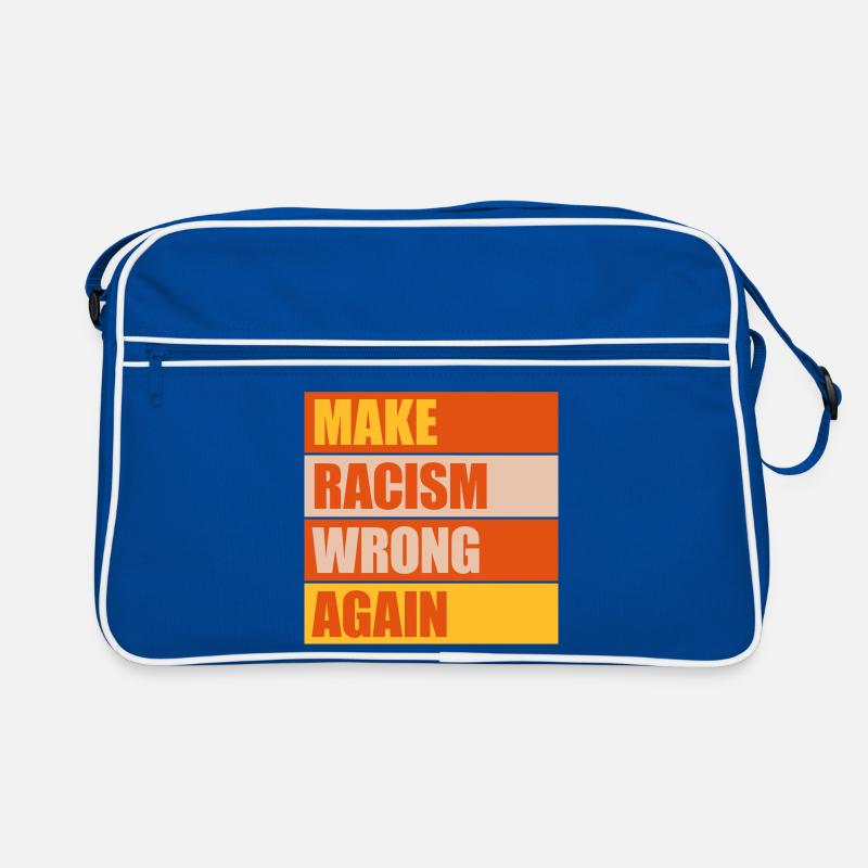 make racism wrong again - Retro Tasche - Blau/Weiß