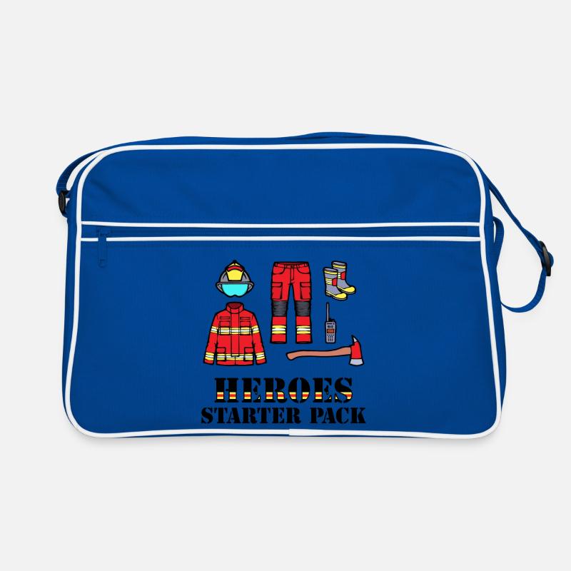 Firefighter Helmet Lifesaver Statement Fire Brigade Retro Bag