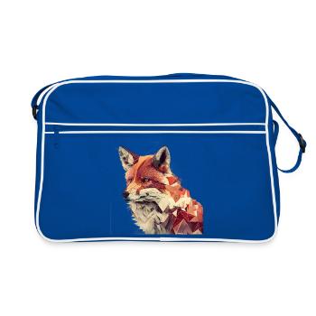Fox - Geometric Animal Print - Retro Bag - blue/white - Front