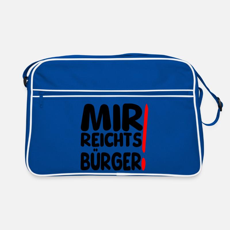 reicht mir Bürger - Retro Tasche - Blau/Weiß