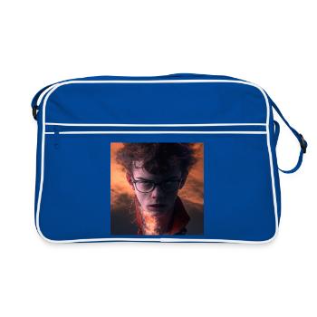 Portrait elektrik -  Éclairs et Feu Intérieur - Sac Retro - bleu/blanc - Devant
