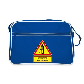 Géomètre topographe - Sac Retro - bleu/blanc - Devant