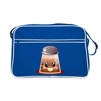 Kawaii Pfeffer - Pfefferkörner - Pfefferstreuer - Retro Tasche - Blau/Weiß - Vorne