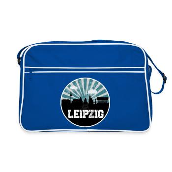Leipzig Skyline Blue Hour - Sac Retro - bleu/blanc - Devant