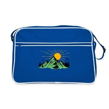 Nature lovers Mountains Nature Hiking Mountain Peaks - Retro Bag - blue/white - Front