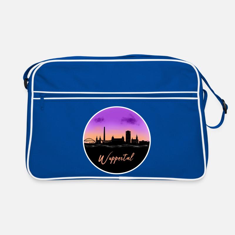 Wuppertal Fine Skyline - Retro Tasche - Blau/Weiß