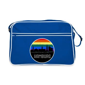 Hamburg Skyline Rainbow - Retro Bag - blue/white - Front