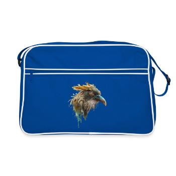 Belle tête de corbeau, design de corbeau, bel oiseau - Sac Retro - bleu/blanc - Devant